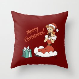 MERRY CHRISTMAS RED Throw Pillow