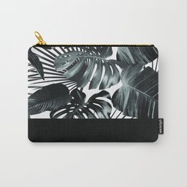 Palm Leaves and Black Carry-All Pouch