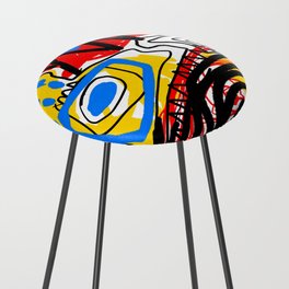 Contemporary Painting. Abstract Art.  Counter Stool