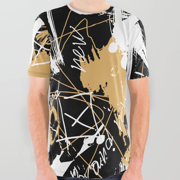 graffiti style seamless abstract pattern. illustration. paint drips. Modern print. Textiles, print, t-shirts, shapes and doodle objects. Abstract modern trendy illustration. All Over Graphic Tee