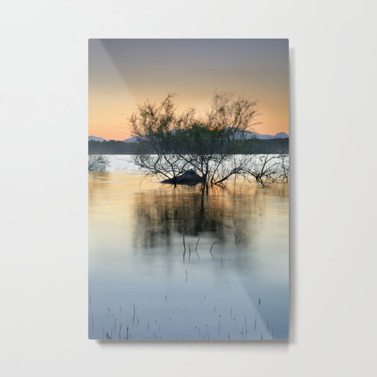 "Peace at the lake". Dream sunset. Metal Print
