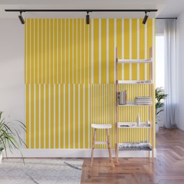 Stripes Pattern and Lines 3 in Mustard Yellow Wall Mural