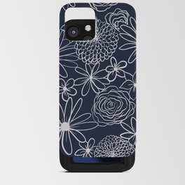 Chalkboard Florals Blue/White iPhone Card Case