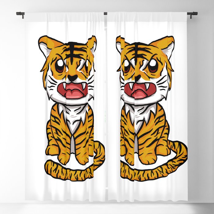 Kawaii Tiger Blackout Curtain