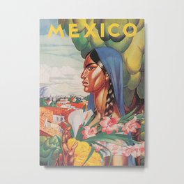 Mexico Vintage Travel Poster Metal Print