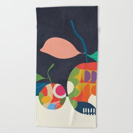 Abstract fruit shapes 03 Beach Towel