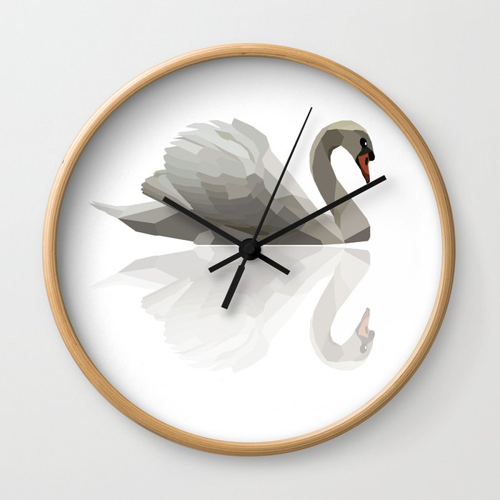 Geometric Swan Wall Clock