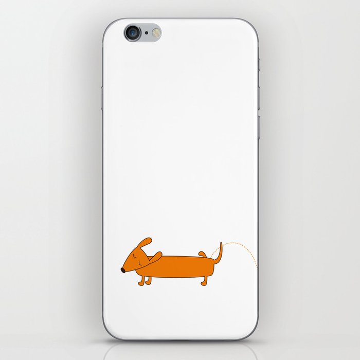 Cute pissing dachshund iPhone Skin