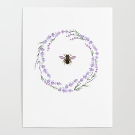 Lavender Bee Poster