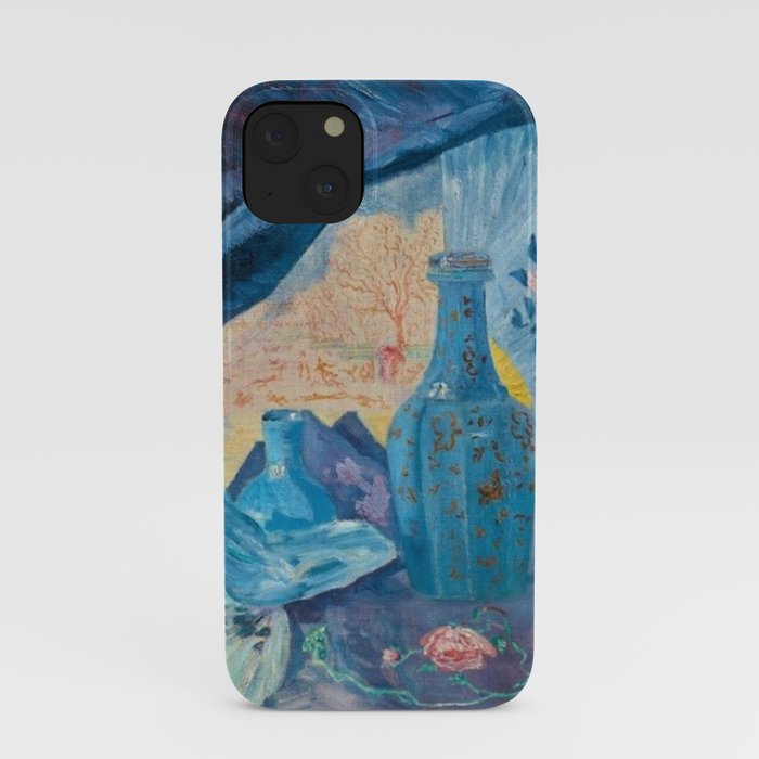 Harmonie en Bleu (Harmony in Blue) fans, china, flowers, shoes and shimmering clothes by James Ensor iPhone Case