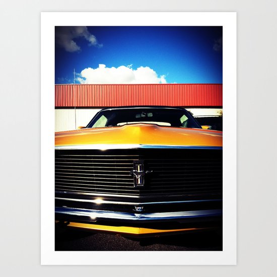 Orange Mustang Art Print