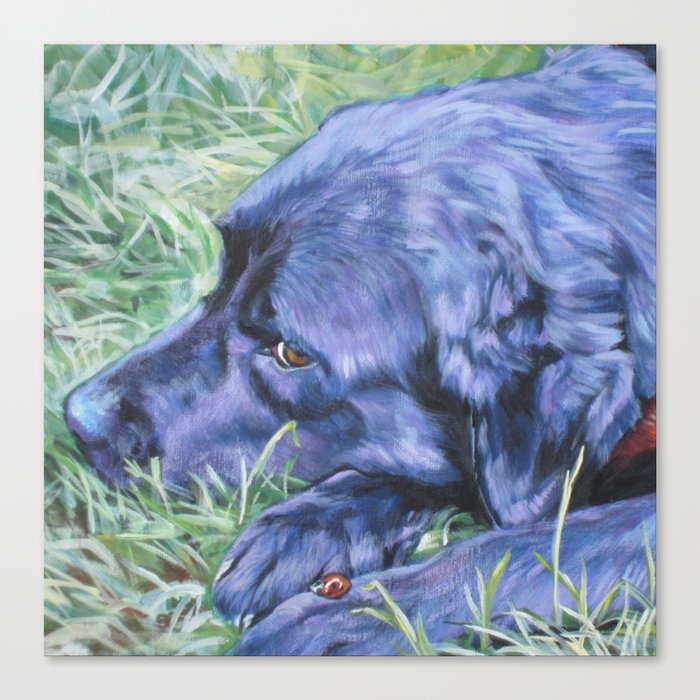 Black Lab Labrador Retriever Dog Portrait Painting By L A Shepard