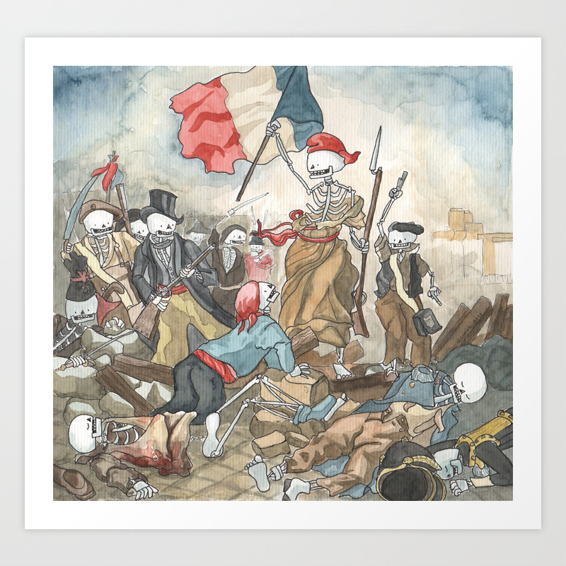 Liberty Leading The People Delacroix Skeleton Version Art Liberty Leading The People Delacroix Skeleton Version Art