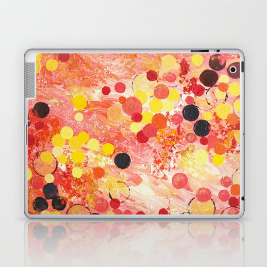 PERSONAL BUBBLE - Hot Pink Bubblegum Pop Fun Whimsical Circles Abstract Acrylic Painting Gift Laptop & iPad Skin