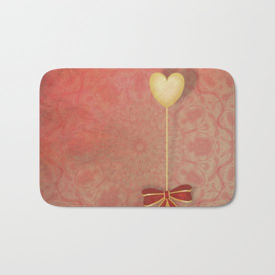 beautiful heart on texture kaleidoscope Bath Mat