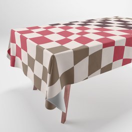 brown red black warp checked Tablecloth