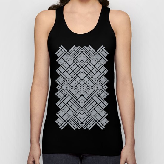 Map Outline 45 Grey Repeat Unisex Tank Top