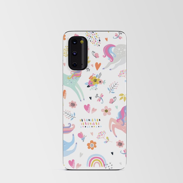 Magical Pastel Unicorn Floral Android Card Case