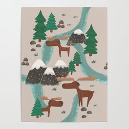 Moose in the Wildnerness Poster