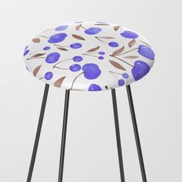 Watercolor cherries - very peri Counter Stool