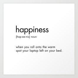 Happiness Definition Art Print