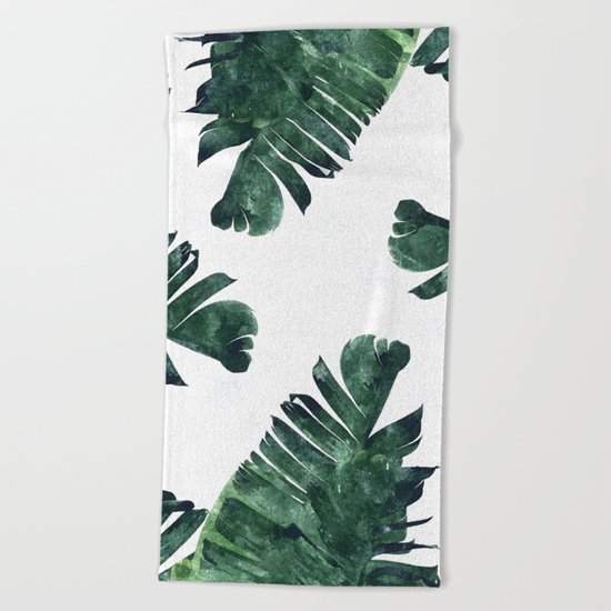 Banana Leaf Watercolor #society6 #buy #decor Beach Towel