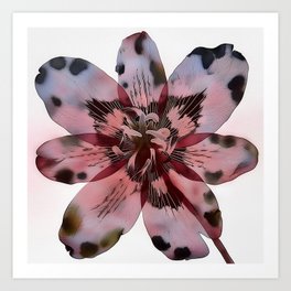 Dotted Watercolor Soft Pressed Flower, Pink and Purple Art Print