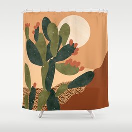 Prickly Pear Cactus Shower Curtain