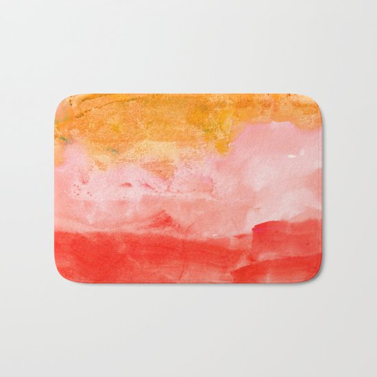 coral horizon Bath Mat