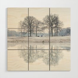 Winter lake at a forest | Forestry Dorst, Netherlands photography | Landscape art print Wood Wall Art