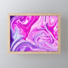 Violet Liquid marbled agate Framed Mini Art Print