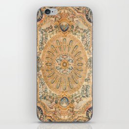 Louvre Fame Carpet // 16th Century Sunflower Yellow Blue Gold Colorful Ornate Accent Rug Pattern iPhone Skin