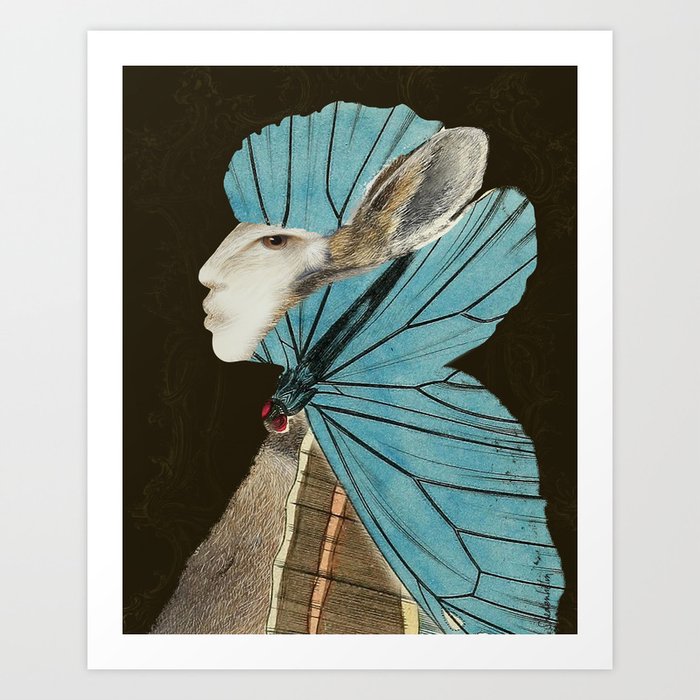 Gentle, Skillful and Quick, Homage to the Year of the Rabbit (A Collage Story of Transformation) Art Print