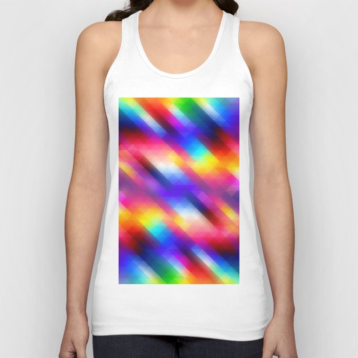 Abstract Colorful Funky Squares Pattern Tank Top