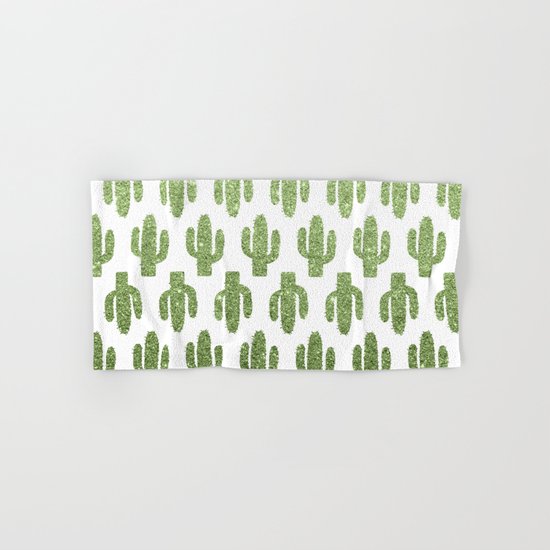 Glitter Cacti Hand & Bath Towel