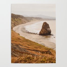 Oregon Coast Poster | Beaches, Hdr, Homedecor, Moody, Beach, Digital, Mountains, Photo, Folk, Minimalist 