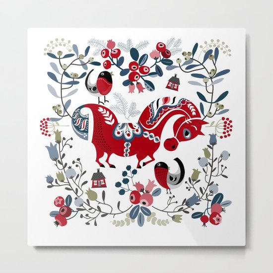 Dala Horse Metal Print