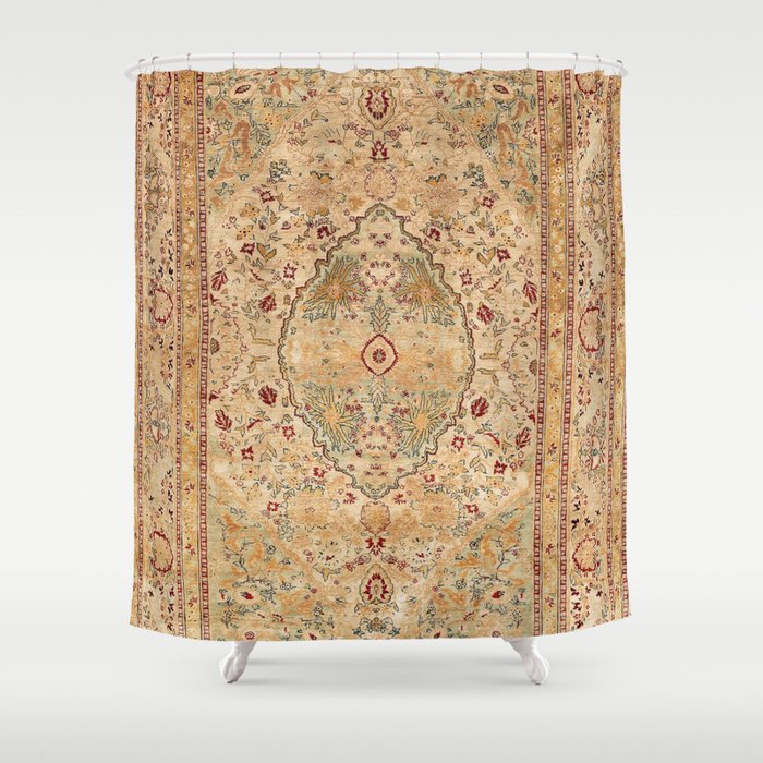 Silk Tabriz Azerbaijan Northwest Persian Rug Print Shower Curtain