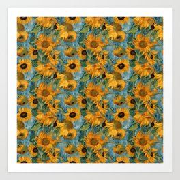 Van Gogh sunflowers forever Art Print