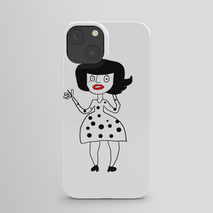Black white dotted doll iPhone Case