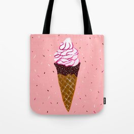 Vanilla and strawberry sauce ice cream Tote Bag