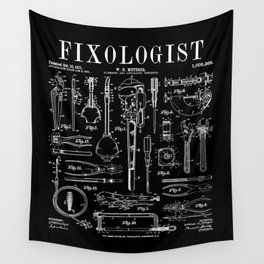 Fixologist Plumber Plumbing Tools Vintage Patent Print Wall Tapestry