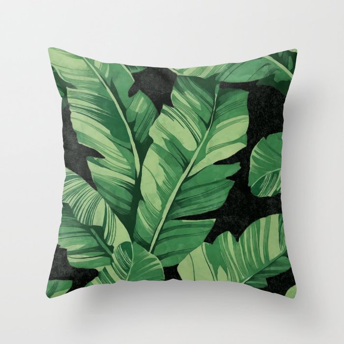 Tropical banana leaves II Throw Pillow