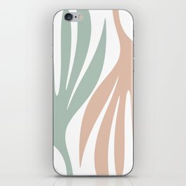 Maldives Leaves Abstract Minimalist Pattern Celadon Sage Blush White iPhone Skin