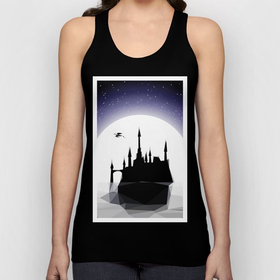 Moonlight Stanza - Night Sea, Castle & the Moon Unisex Tank Top