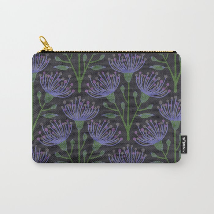 EUCALYPTUS FLORAL in DARK VERY PERI PURPLE Carry-All Pouch