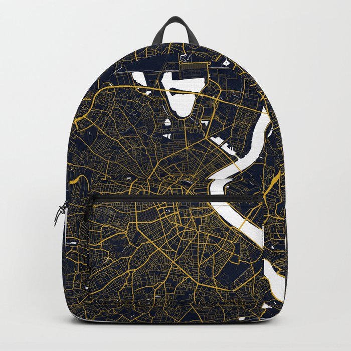 Bordeaux City Map of France - Gold Art Deco Backpack