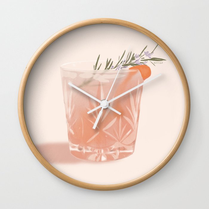 Gin Fizz Cocktail Wall Clock