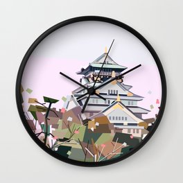 Geometric Osaka castle, Japan Wall Clock