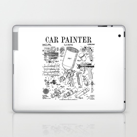 Car Automotive Painter Paint Spray Gun Vintage Patent Print Laptop & iPad Skin